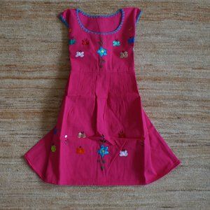 Mexican Girls Dress With Hand Embroidered.